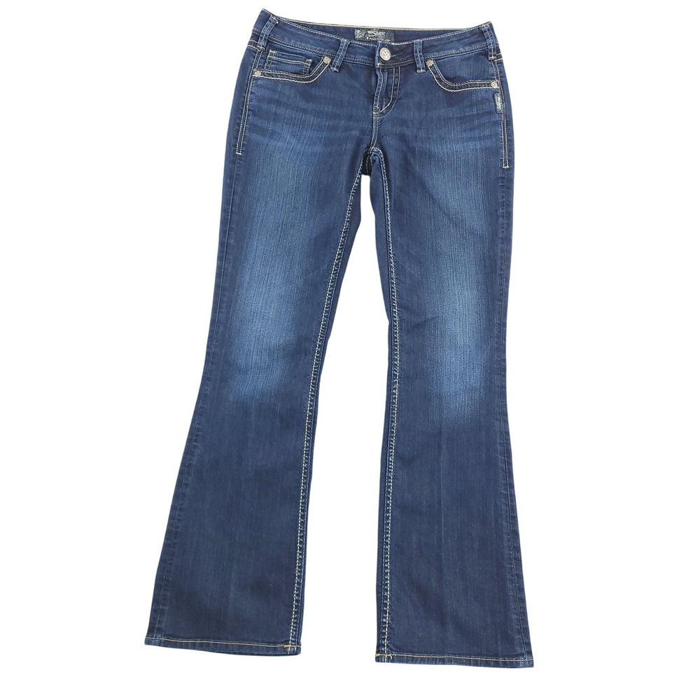Silver Jeans Aiko Bootcut Jeans Womens W29/L31 Blue Dark Wash Stretch Denim‎